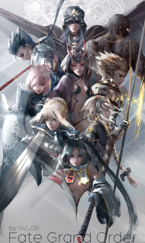 Fate/Grand Order Anime Art, , Fate, Saber, Mashu Kyrielight, Lancer, Berserker, Wlop, Fate Grand Order, Ruler