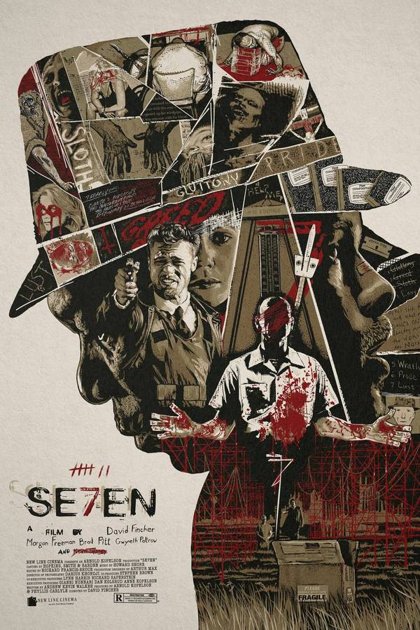 Poster for the film Seven - Movies, Poster, Movie Posters, Se7en