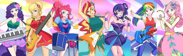 Mane 6 и ещё одна. - My Little Pony, Mane 6, Sunset Shimmer, Хуманизация, Equestria Girls, Jonfawkes