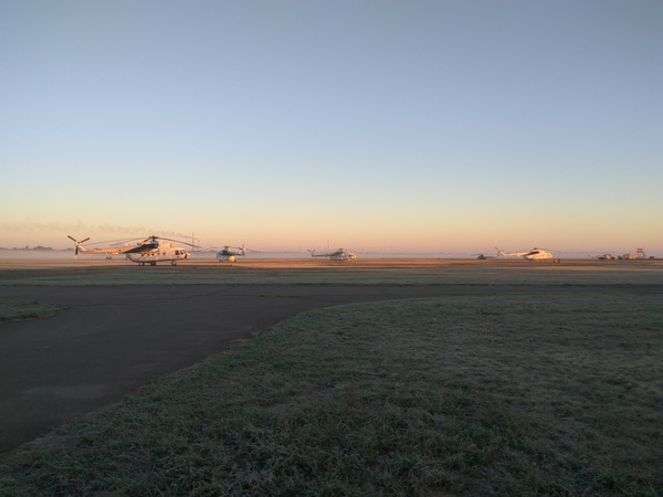 Early morning on the field - My, Helicopter, Field, Aviation, Xiaomi redmi Note 3 PRO, Morning