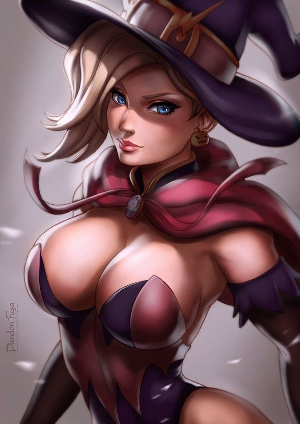 Witch mercy - Blizzard, Overwatch, Mercy, , Art