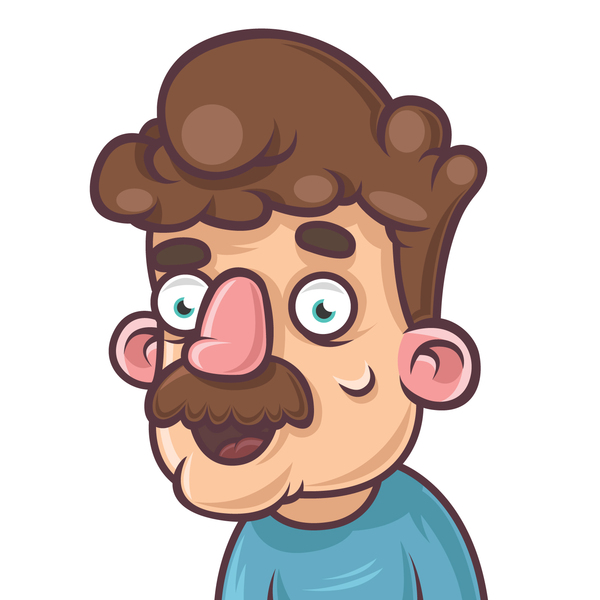 mustachioed character - My, Art, Drawing, Characters (edit), Men, Vector, Smile