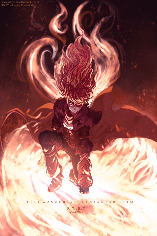 Burn RWBY, Anime Art, Yang Xiao Long, ,  , Dishwasher1910