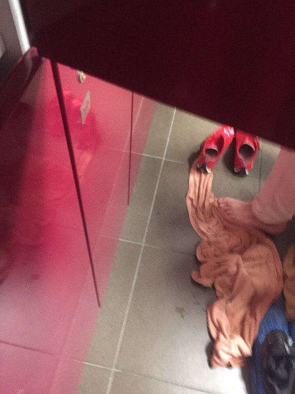 Towel on the floor in the gym. - , Towel, Dressing room