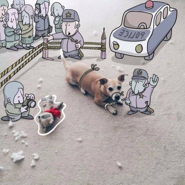 Get out, there's nothing to see here - Police, Dog, Surrounding, Lucas Levitan