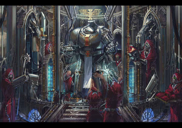 Sacrament - Warhammer 40k, Art, Gray knights, Adeptus Mechanicus