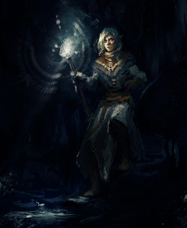 Darkness - Art, Elves, Dark, Enchantress, Wizards