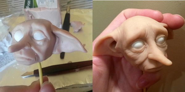 The process of creating Dobby - My, Work in progress, Process, Doll, Polymer clay, Dobby, Harry Potter, Figurines, My, Longpost