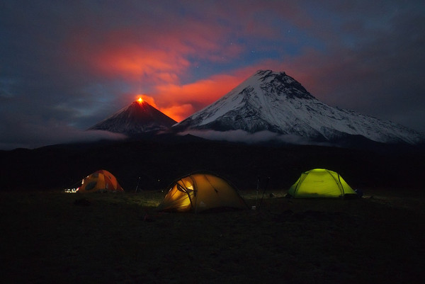 The hobbits are resting. Kamchatka. - Kamchatka, , Volcano, Nature, Klyuchevskoy Volcano