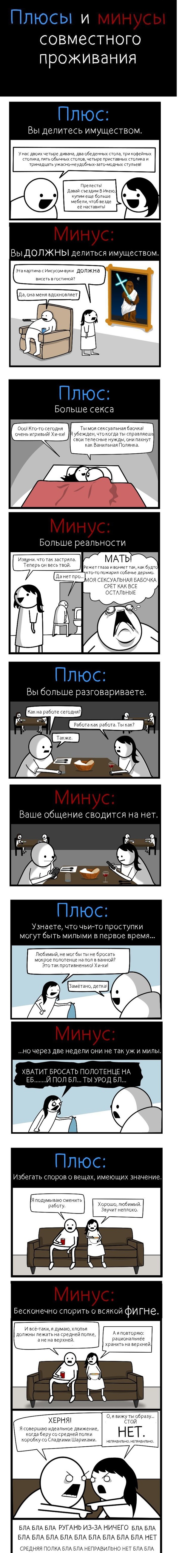 Плюсы и минусы совместной жизни | Пикабу