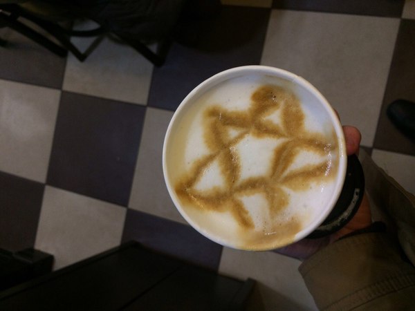 In the name of Satan! - Pentagram, Moscow, Latte art, Barista, Shokoladnitsa, Coffee, My, For the glory of Satan