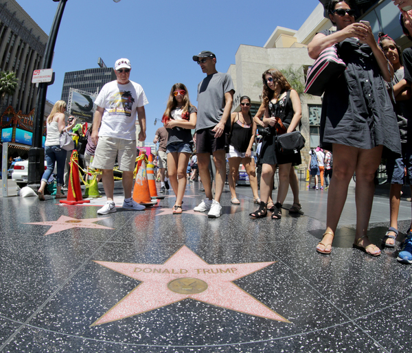 Vandal smashes Trump's star in Hollywood with pickaxe - Events, Politics, USA, Donald Trump, Hollywood, Star, Vandalism, To lead, Stars