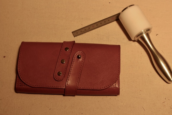 Purse finally finish) - Leather wallet, Leather products, Order, Leather, Wallet, My, Longpost, Handmade wallet