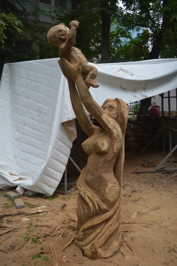 Thank you mom! Incredibly touching video - Alexander Ivchenko, Chainsaw sculpture, Voronezh, Chainsaw, , Monument, Video, Longpost