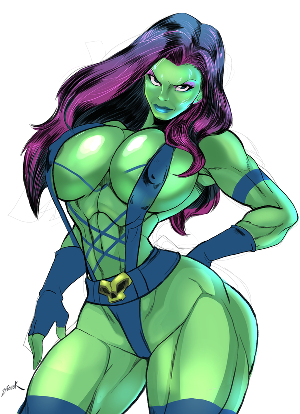 Gamora - , Art, Strong girl, Marvel, Gamora, Girls, Guardians of the Galaxy