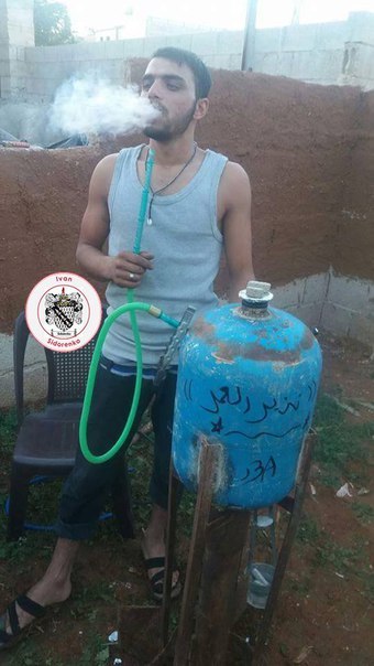 Hookah of a Syrian army fighter made from a gas bottle - Syria, Hookah, , , Sidorenko