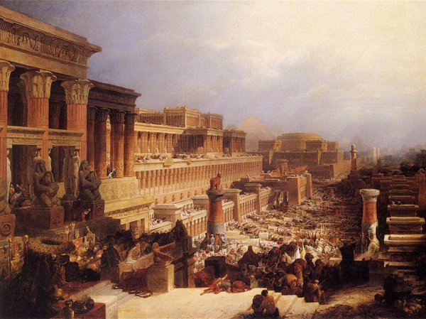"Евреи покидают Египет" 1829г. Давид Робертс. Картина, Дэвид Робертс, Живопись