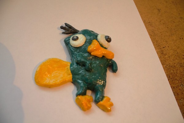 Salt dough parry the platypus - Crafts, My, Cartoons, , 