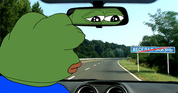 Happy life - My, , Sadness, A life, Pepe, Memes, Road