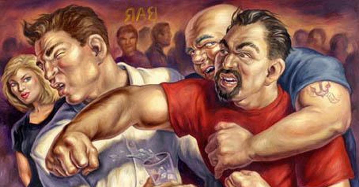 Уличная драка рисунок