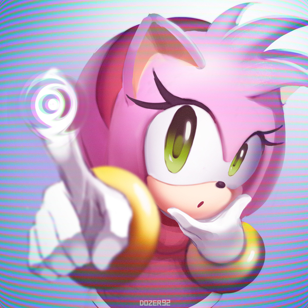Amy Rose. - My, Art, Sonic the hedgehog, Anime, Digital Art, Artist