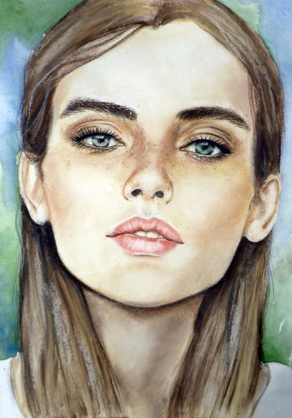 Portrait - My, Portrait, Portrait by photo, , Drawing, Art, Pastel, Watercolor