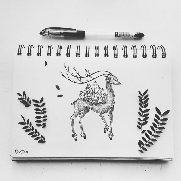 Рисунки точками 2 Рисунок, Точка, Рисунок ручкой, Dotwork, Блокнот, Длиннопост