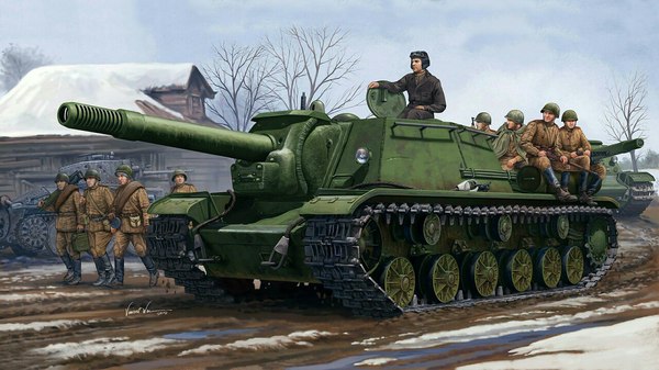 Paintings (11) - Painting, Sau, Tanks, Tractor, SUV, Weapon, Armored vehicles, Longpost