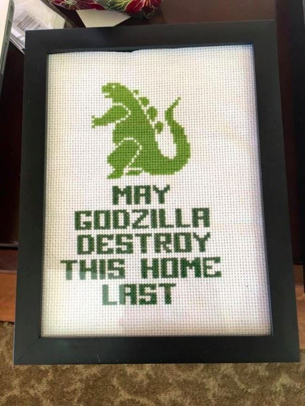 A very necessary amulet for the house in case of an attack by Godzilla: May Godzilla destroy this house last - Godzilla, 