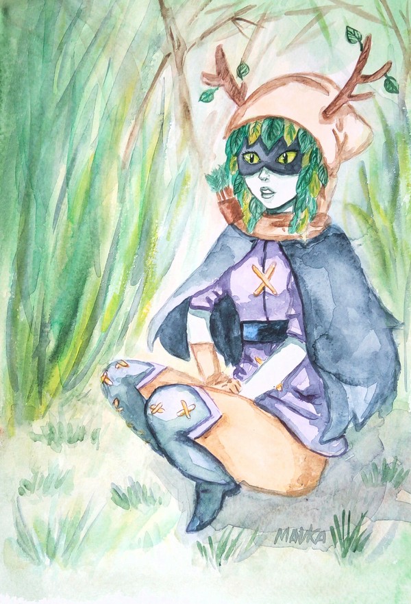 Huntress Wizard - Drawing, My, Witch, Watercolor, Adventure Time