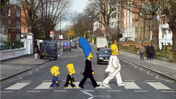 The Simpsons on Abbey Road - My, Simpsons, The Simpsons, 2D Among Us, Abbey Road