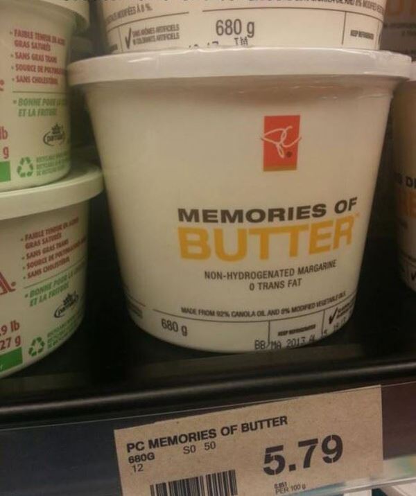 The saddest name for margarine: Memories of butter - Margarine, Butter, 