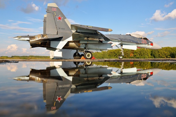 Reflection - Aviation, Airplane, Fighter, Su-35