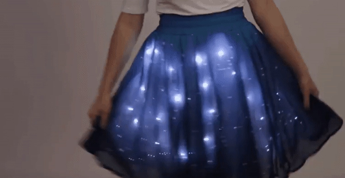 Материал юбки сверкающий в темноте