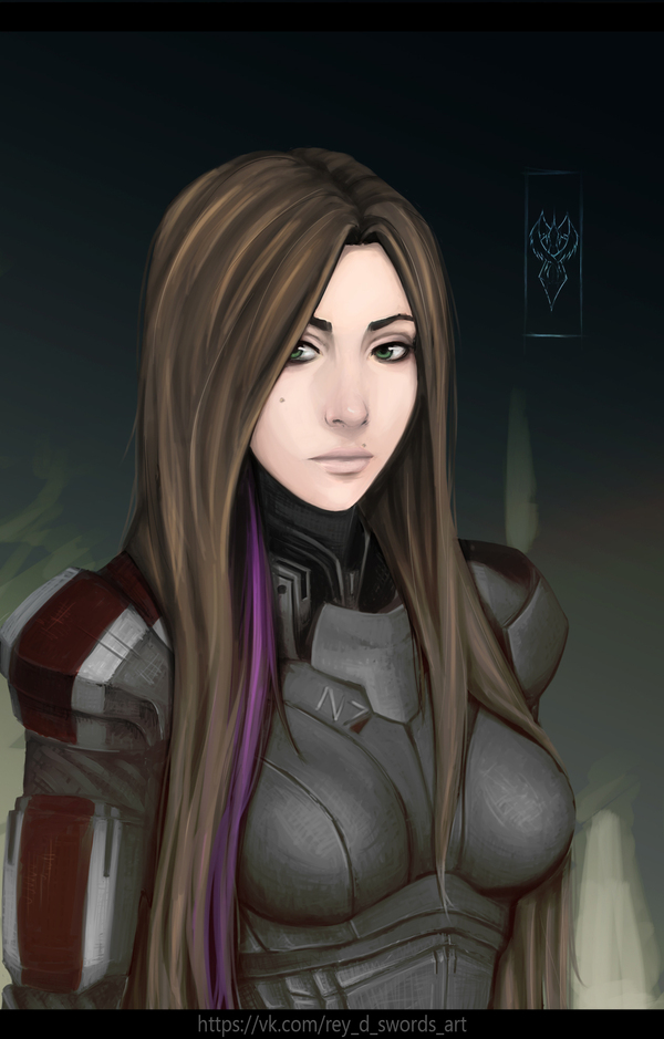 Portrait for Ren - My, Art, Portrait, , Mass effect