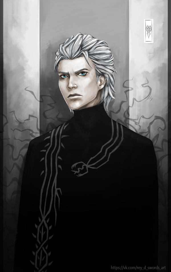 Vergil (Devil May Cry) - My, Fan art, Portrait, Virgil, Devil may cry, , Dmc, , Longpost