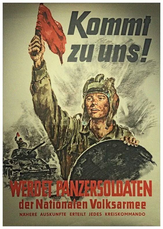 Follow us! - Agitation, Poster, Propaganda, GDR, Cold war, Army