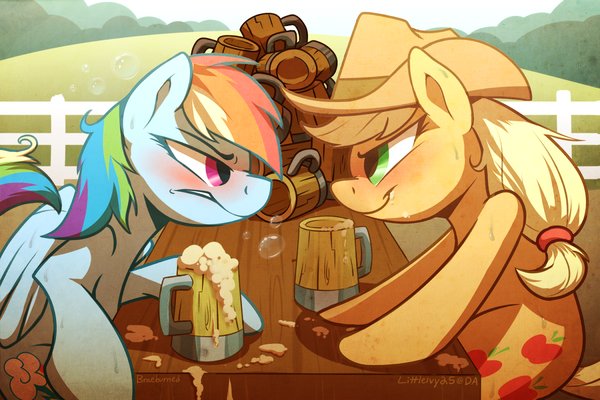 "Cider-Battle" My Little Pony, Applejack, Rainbow Dash, 