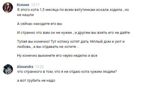 Больше в пабликах ничего оставлять не буду - Моё, Кот, Пропажа, Переписка, Бывают же такие, Люди, Длиннопост, Тег