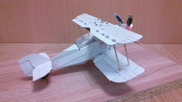 Самодельная модель биплана из картона. papercraft, стендовый моделизм, Своими руками, длиннопост