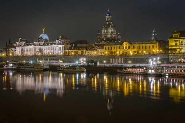 A little night Dresden and autumn - My, My, Photo, Dresden, Switzerland, Autumn, Night, Longpost