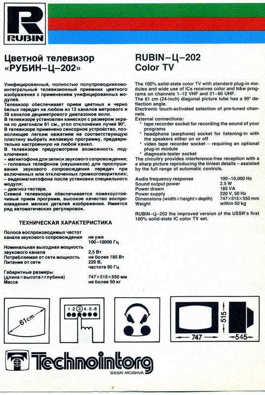 Советские цветные телевизоры марки Рубин (скан каталога) - СССР, Советские телевизоры, История, Каталог, Телевизор, Длиннопост, Ретро, Техника СССР, Советская техника
