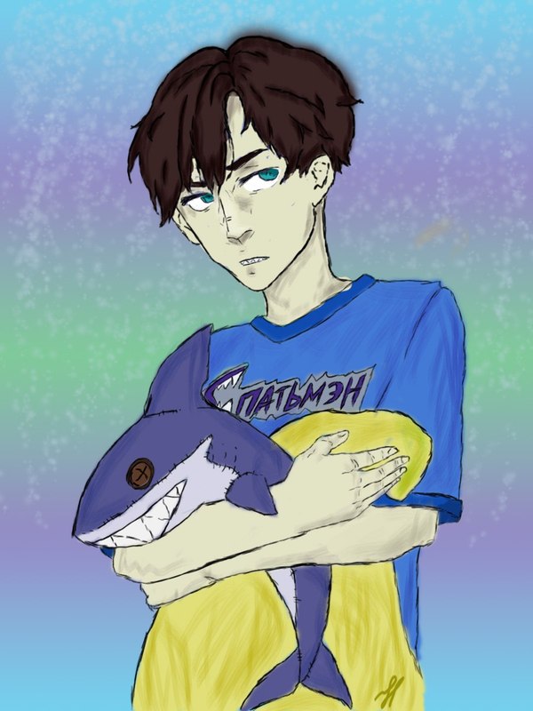 Something like the humanization of a shark - My, Art, Humanization, , Fingers, Crooked hands