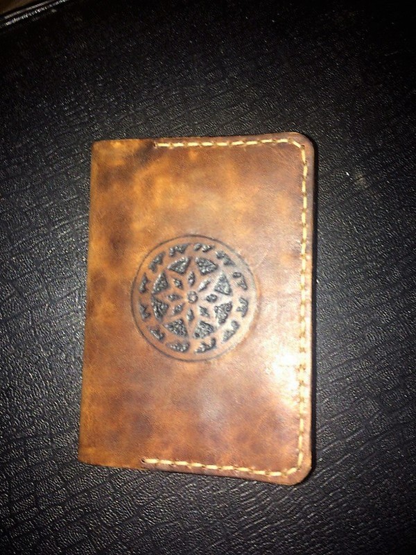 Ausweiss cover. Slavic amulet. - My, Leather, Needlework, My, Embossing on leather, Handmade, Cover, Hobby, Longpost