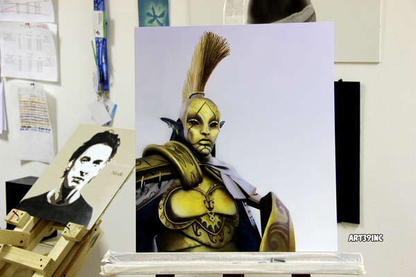 The work of a student of the school of airbrushing - My, Airbrushing, Airbrush School, Art39inc, The elder scrolls