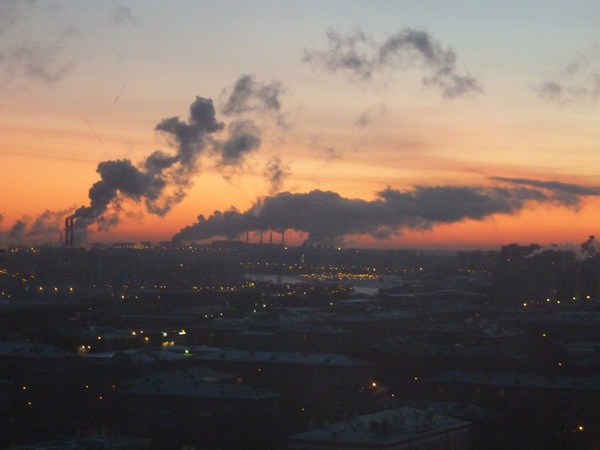 Sunset in Moscow - My, Photo, Sunset, Moscow, Winter, 2010, , District