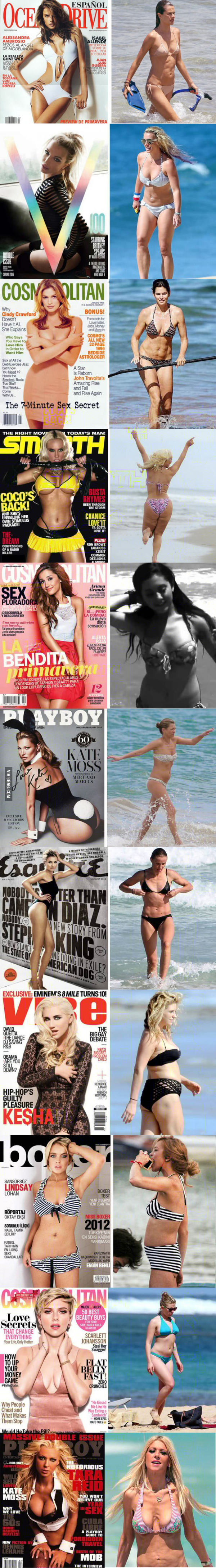 Звезды на обложках журналов и в реальной жизни