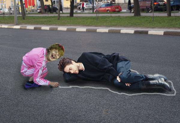 На асфальте мелом...