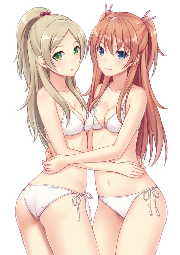 White bikini. - Anime, Anime art, Precure, , , Yuri