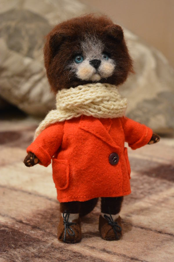 Wool cat - Longpost, Needlework, cat, Wool toy, Felt, Wool, , My